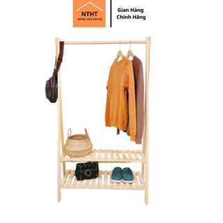 Kệ treo quần áo chữ A 1 tầng , 2 tầng gỗ thông nhập khẩu KT D85 x R38 X C150