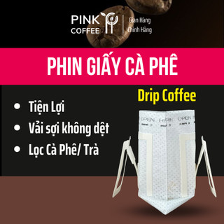 Phin giấy cà phê phin lọc trà cà phê tiện lợi chất liệu vãi sợi không dệt pink coffee