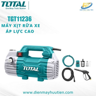 MÁY XỊT RỮA XE ÁP LỰC CAO TOTAL 1500W ( motor từ ) TGT11236 (tặng kèm bình tạo bọt tuyết mini + bút thử điện)