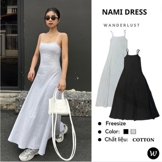 Đầm 2 dây thun gân dáng dài Nami Dress