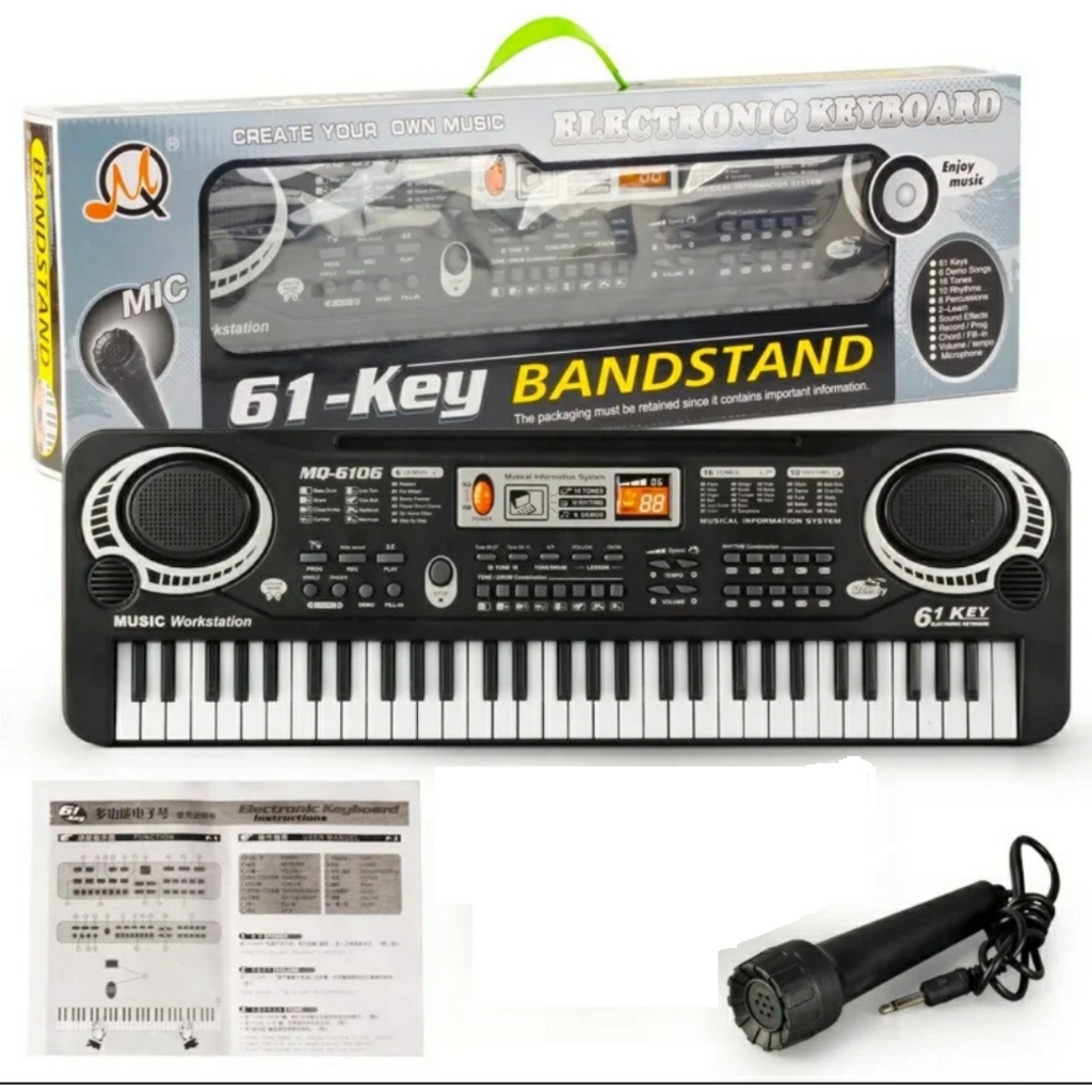 Đàn Piano 61 Phím kèm Mic + dây cắm cho bé - Đàn Piano điện tử Keyboard cho bé