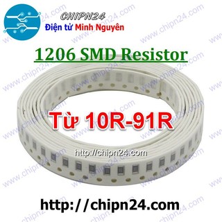 [50 con] Điện Trở dán SMD 1206 5% (3.2x1.6mm) (10R 12R 15R 18R 22R 33R 39R 47R 51R 56R 68R 82R) - [Chọn Loại]