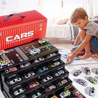 Mô hình xe sắt mini 48 ô tô đồ chơi hộp container có sa hình cho bé trai, quà tặng sinh nhật cho bé