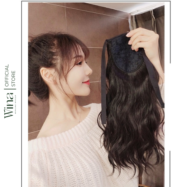 Tóc Cột WINA Xoăn Dợn Sóng Dây Ruy Băng Dài 40cm TCX-30