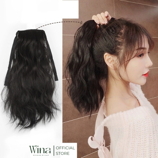 Tóc Cột WINA Xoăn Dợn Sóng Dây Ruy Băng Dài 40cm TCX-30