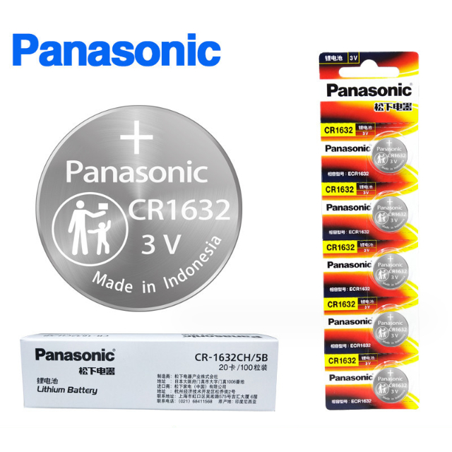 Vỉ 5 pin PANASONIC cr1632 3V lithium dùng cho cảm biến áp suất lốp chìa khoá cân... HÀNG CHÍNH HÃNG MỚI 100%