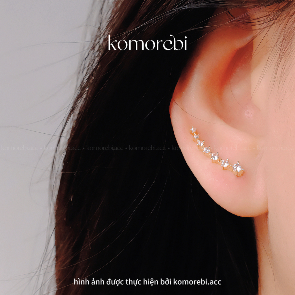 Bông tai dải đá lấp lánh xinh komorebi.acc không gây dị ứng