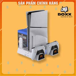 Đế đứng máy PS5 kèm dock sạc tay cầm, khay đựng đĩa, tản nhiệt máy PS5