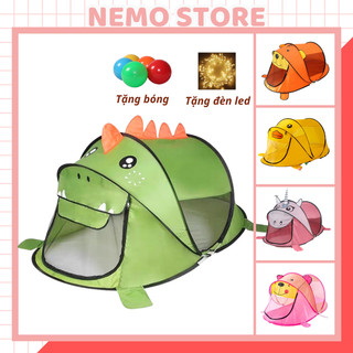 [TẶNG ĐÈN LED] Lều tự bung hình thú cho bé NEMO STORE lều bóng khủng long bé trai bé gái chơi trong nhà