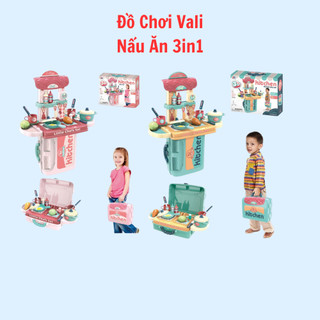 Vali nấu ăn bộ nấu ăn cho bé chơi đồ hàng chi tiết lớn lắp ghép 3 chế độ đa năng chất liệu cực bền