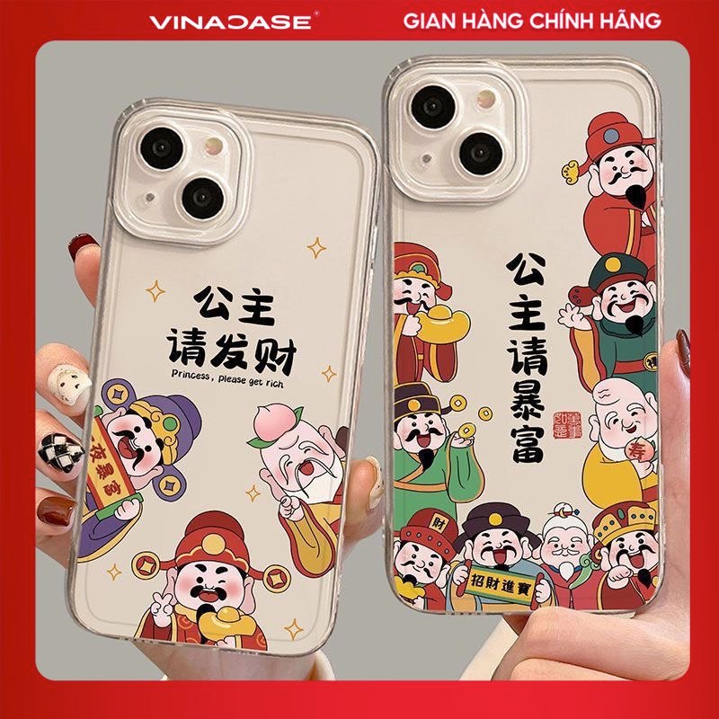 Ốp Lưng iPhone 11/14 Pro Max/15 Pro Max/16 Pro Max/17 Pro Max Dẻo Trong Space Hình Thần Tài BST1