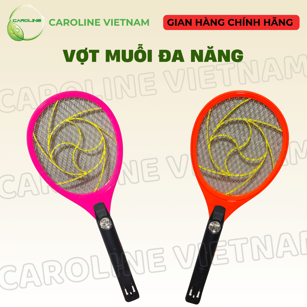 Vợt Muỗi Cầm Tay Thông Minh Đa Năng Caroline - Hàng Chính Hãng