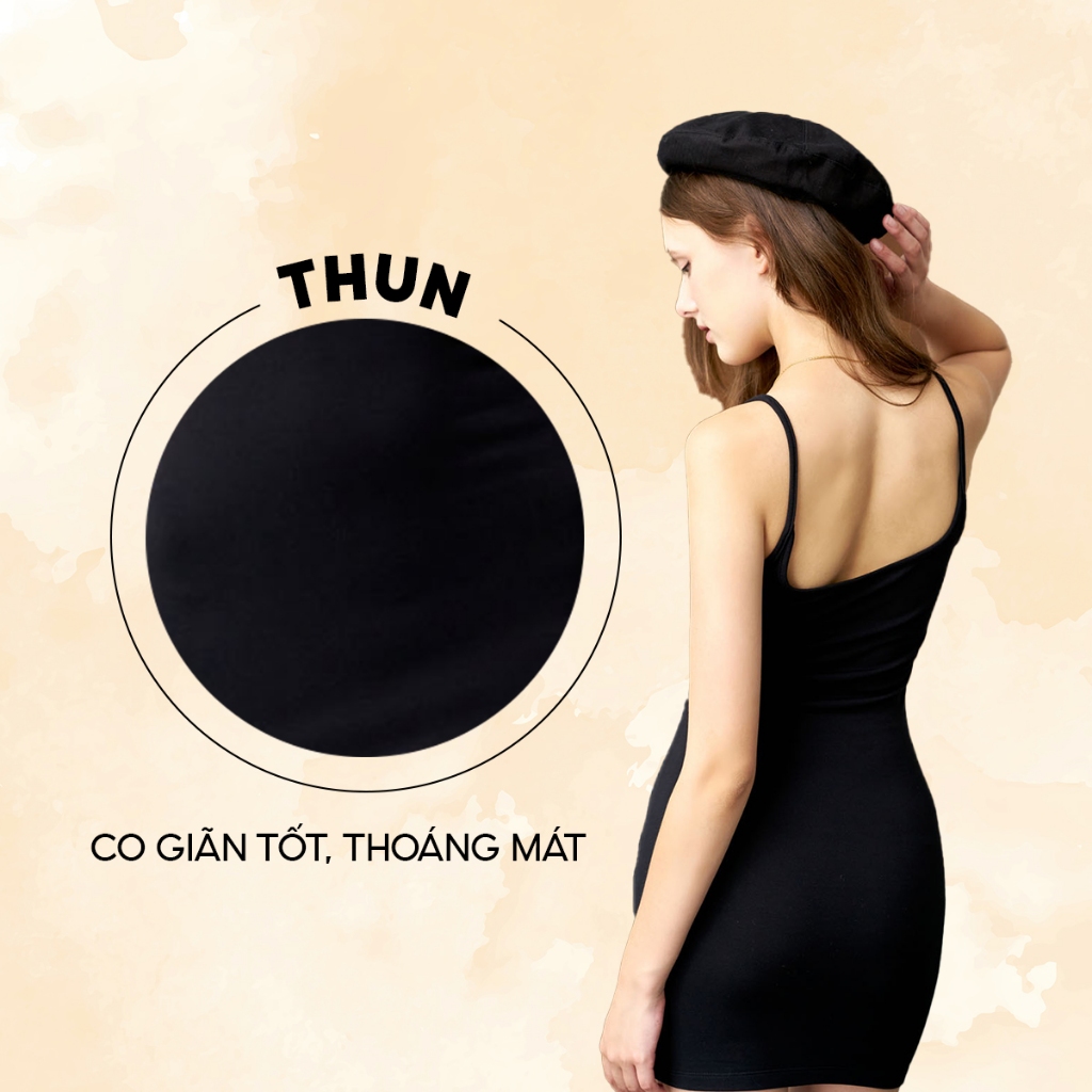 DOTTIE - Đầm thun ôm mini màu đen - Đen - D0517