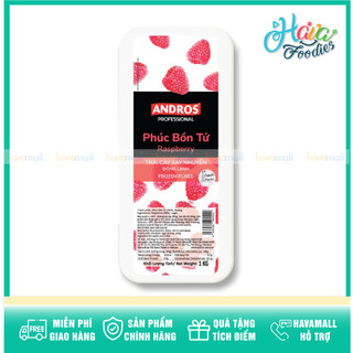 Phúc Bồn Tử Xay Nhuyễn Đông Lạnh Andros 1kg – Frozen Puree Raspberry