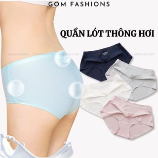 Quần lót nữ GOMTAT su thun lạnh bigsize phối lưới thoáng khí, siêu thoáng mát, mềm mại - UD019