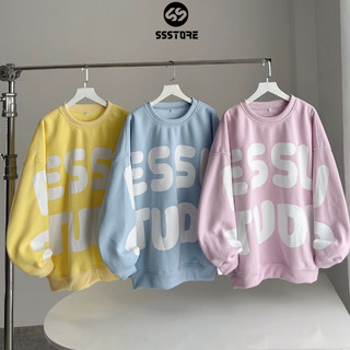 Áo Sweater Chữ DESSUU Tay Phồng Form Boxy Chất Nỉ Bông Dày Dặn Nam Nữ Nhiều Màu_SSSTore
