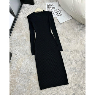 Đầm body len tăm cổ lọ dáng dài chất len qcccc