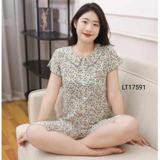 (Bunnysky) Đồ bộ mặc nhà mẫu lửng lụa mềm mịn(có video)