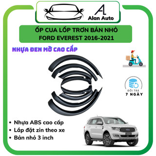 Bộ ốp Cua Lốp xe Ford Everest 2017-2021, Mẫu trơn bản bé 3 inch ,Nhựa đen mờ mịn ABS cao cấp. OEM chuẩn hãng