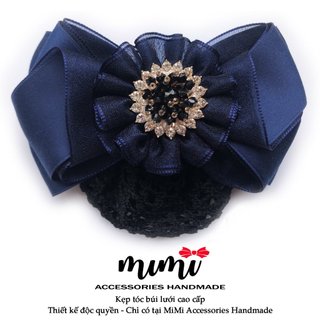 🎀 MiMi Kẹp búi lưới cao cấp 🎀 Kẹp tóc thời trang nữ gắn đá sang trọng
