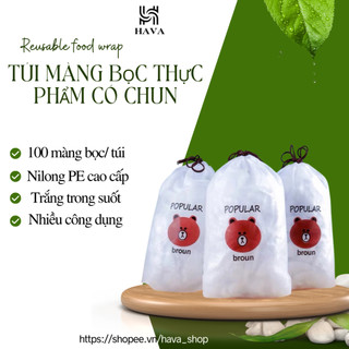 Màng bọc thực phẩm túi gấu , set túi bọc thực phẩm- 100 bọc thực phẩm--k29 treehouse shop