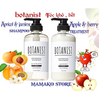 ( new) Dầu gội Botanist  Botanical Shampoo Moist Apricot & jasmine/Apple/ cho tóc bết, tóc khô trở nên mượt,, #Botanist