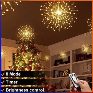 Đèn Led pháo bông 1 chùm 3 tầng có điều khiển - đèn pháo hoa điều khiển theo ý muốn ánh sáng vàng
