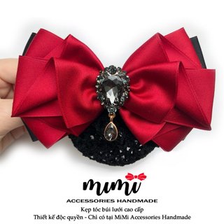🎀 MiMi Kẹp búi lưới cao cấp 🎀 Kẹp tóc thời trang nữ gắn đá sang trọng phù hợp cho văn phòng, ngân hàng, trung niên