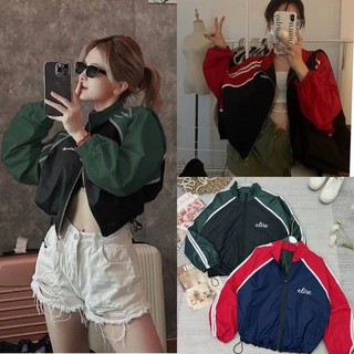 Áo khoác dù nữ 2 lớp đẹp, áo khoác form lửng croptop cổ cao mát form<60kg
