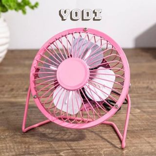 Quạt mini để bàn lồng sắt cổng USB Xoay 360° có công tắc thoáng mát để bàn làm việc, bàn học nhỏ gọn tiện dụng