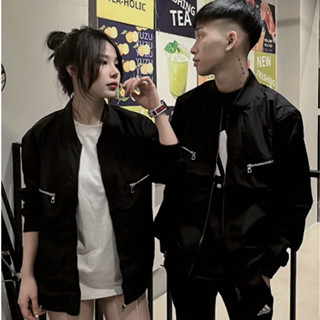 Áo Khoác Gió Nam  Chống Nắng 343 Phối 2 Khóa Trơn Kiểu Dáng Khoác Ngoài Chất Liệu Gió Màu Đen 2 Lớp