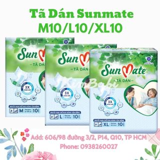 Tã dán người lớn sunmate size m10/ml10/xl10 miếng