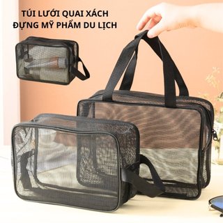 Túi lưới quai xách đựng mỹ phẩm, đồ dùng cá nhân du lịch tiện lợi