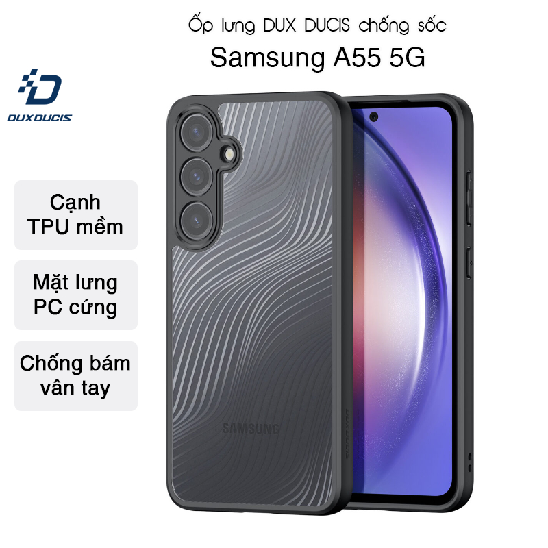 Ốp lưng DUX DUCIS Samsung A55 5G (AIMO SERIES) Viền TPU, Mặt lưng PC Chống bám vân tay