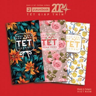 Bao lì xì tết 2024 phong bì lì xì FUTUREBOOK - Dòng Hoa Tết Kim Tuyến Cao cấp - Lì Xì Tết Bình An Xuân Canh Thìn