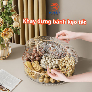 Khay Đựng Mứt Tết 6 Ngăn Dolly House Đựng Bánh Kẹo, Mứt Tết, Hạt Hướng Dương Sang Trọng, Hũ Đựng Kẹo Ngày Tết Cổ Truyền