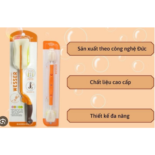 (HCM) Dụng cụ cọ rửa bình sữa Wesser