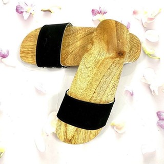 Guốc gỗ guốc mộc quai trong đế 2 phân gấm đỏ