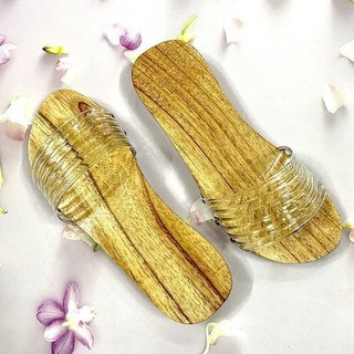Guốc gỗ guốc mộc quai trong đế 2 phân gấm đỏ