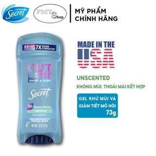 (NK Mỹ) Lăn khử mùi Secret Clear Gel Unscented 73g (không mùi) Made in USA