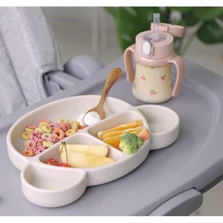 Khay Ăn Dặm Silicone, Bát Silicone Kèm Nắp Gấu Brown Dễ Thương Baby'si Chính Hãng Nhập Khẩu