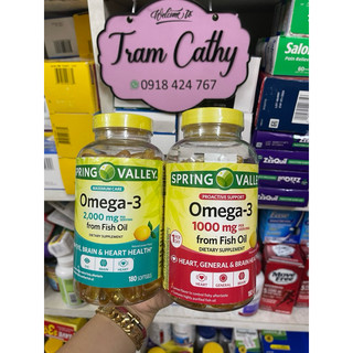 spring valley omega 3-180 viên 2000mg chuẩn mỹ date xa