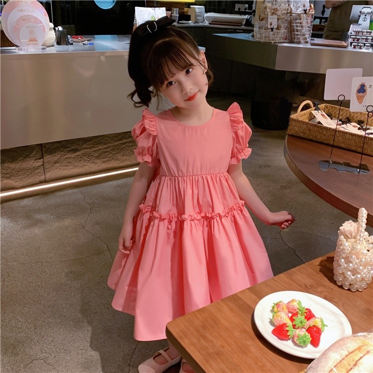 Váy bé gái- Váy công chúa bé gái nơ lưng hình tim sau lưng dễ thương cho bé từ 1 tuổi đến 7 tuổi