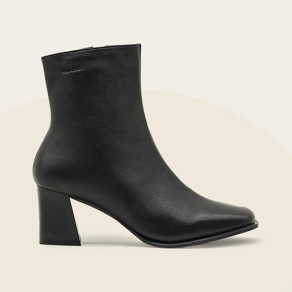 Giày bốt nữ Ankle Boots gót sừng 7p da mềm êm tự nhiên - MS0078