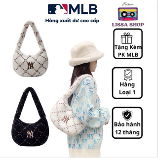 Túi kẹp nách lông Hobo họa tiết Kim cương Monogram New York Yankees