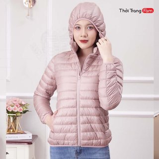 Áo khoác nữ áo phao siêu nhẹ áo phao trần bông có mũ áo chống thấm nước nhẹ và rất ấm - Fam