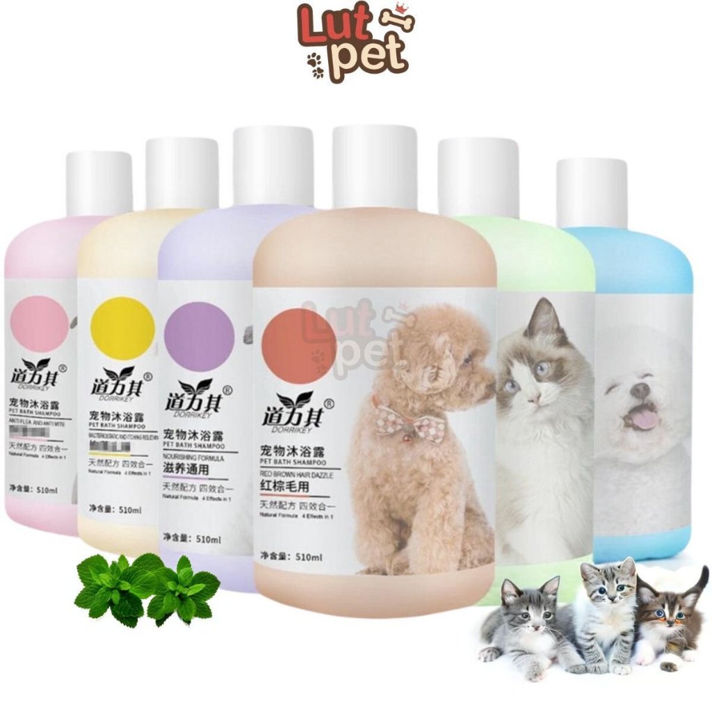 Sữa tắm cho chó mèo Dorrikey, ve rận, nấm, ngứa, viêm da, khử hôi, dưỡng mượt lông (510ml) - lutpet