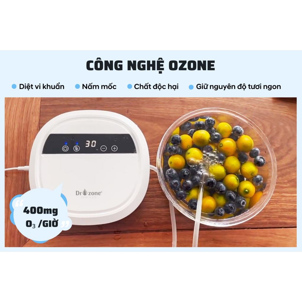 Máy khử độc thực phẩm máy sục ozone rửa thực phẩm Dr.Ozone