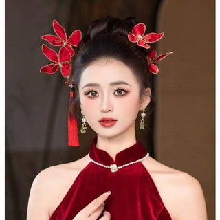 Set cài châm bướm đỏ