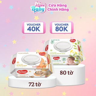 Khăn ướt huggies không mùi/ bơ hạt mỡ - 80 tờ / 72 tờ